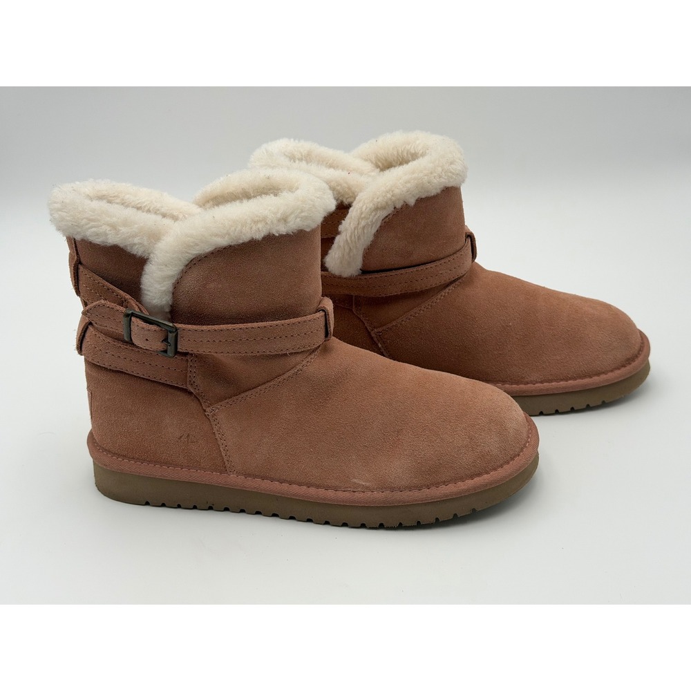 Koolaburra by UGG Women's 9 Delene Mini Boot suede Faux Fur Pale Pink